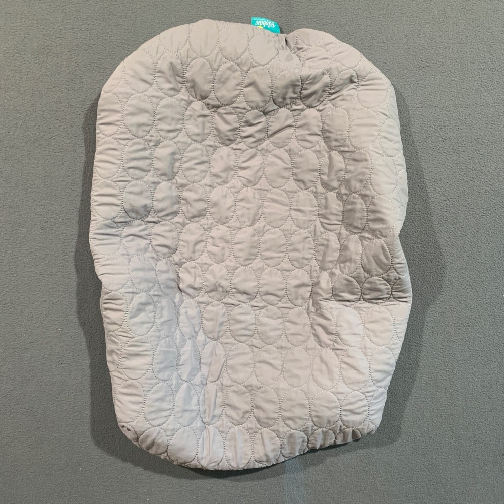 Biloban Grey Quilted Waterproof Bassinet Mattress Pad Cover Oval 26x16 Neutral